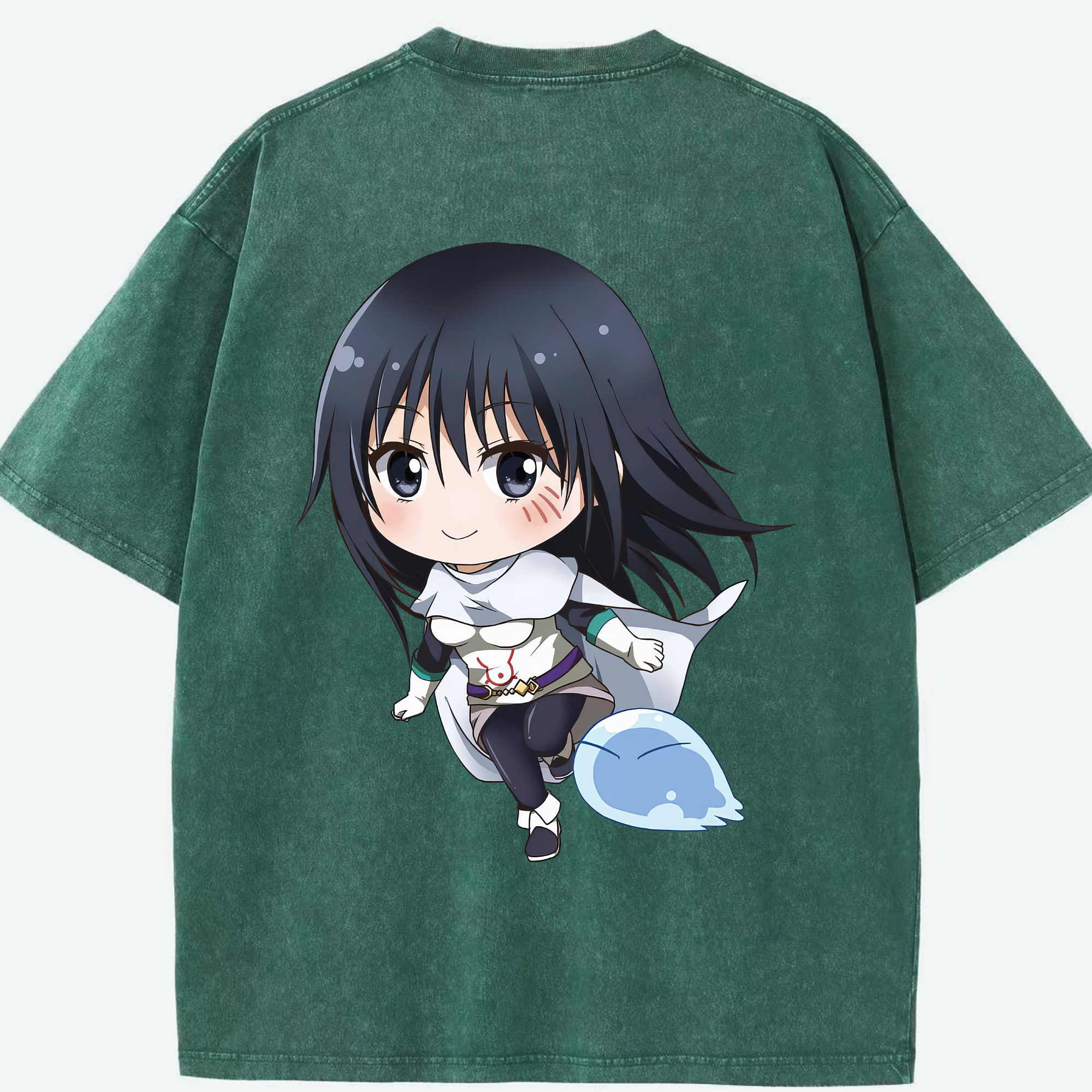（画像用） 転スラ Regarding Reincarnated to Slime 綿100% ヴィンテージ風 半袖Tシャツ（背面プリント）